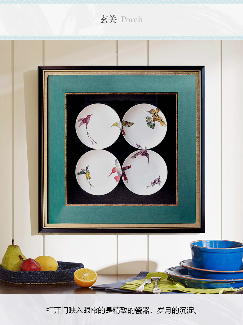 設(shè)計(jì)師樣板間實(shí)物盤子畫 現(xiàn)代輕奢餐廳玄關(guān)立體掛畫 錦瓷