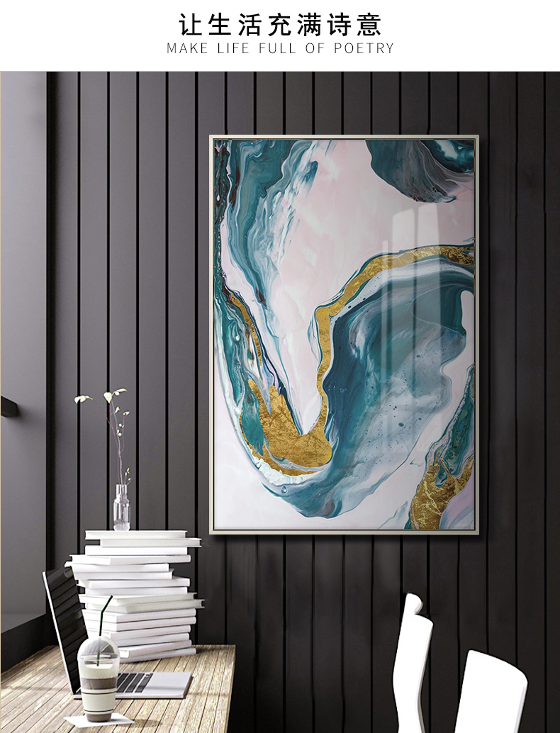 現(xiàn)代簡(jiǎn)約掛畫玄關(guān)裝飾畫 抽象線條畫 輕奢客廳沙發(fā)壁畫 金屬框兩聯(lián)畫 