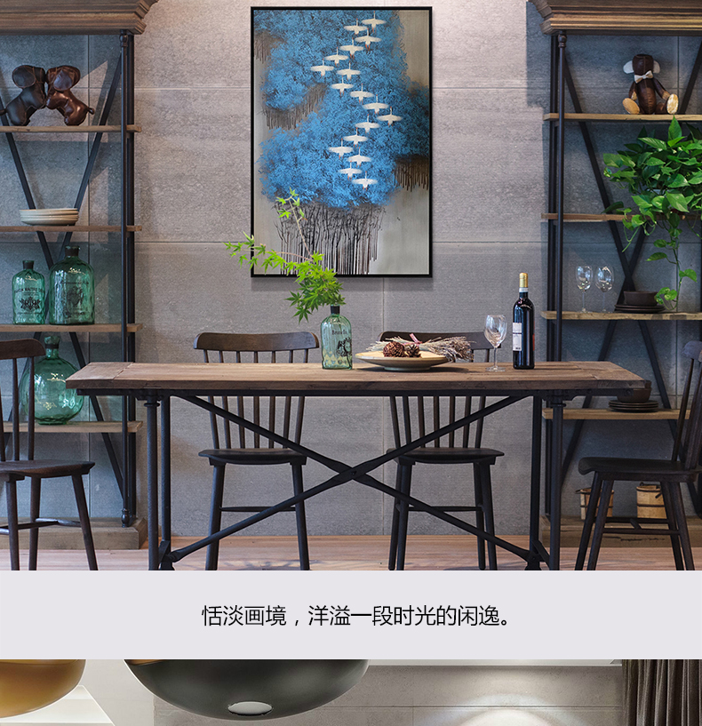 現(xiàn)代簡(jiǎn)約抽象畫 客廳掛畫臥室藝術(shù)裝飾畫 手繪油畫  白雁過(guò)林