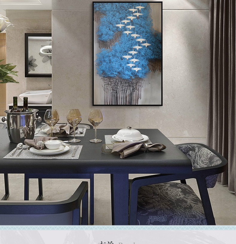 現(xiàn)代簡(jiǎn)約抽象畫 客廳掛畫臥室藝術(shù)裝飾畫 手繪油畫  白雁過(guò)林