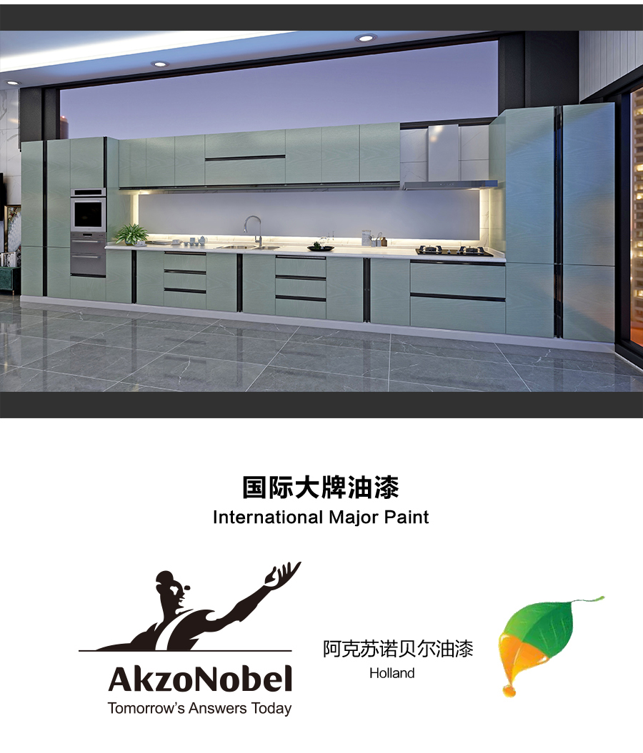 星空梵高定制櫥柜 現(xiàn)代簡(jiǎn)約整體定制櫥柜 石英石臺(tái)面定制櫥柜 雙飾面-吸塑橫紋021定制櫥柜