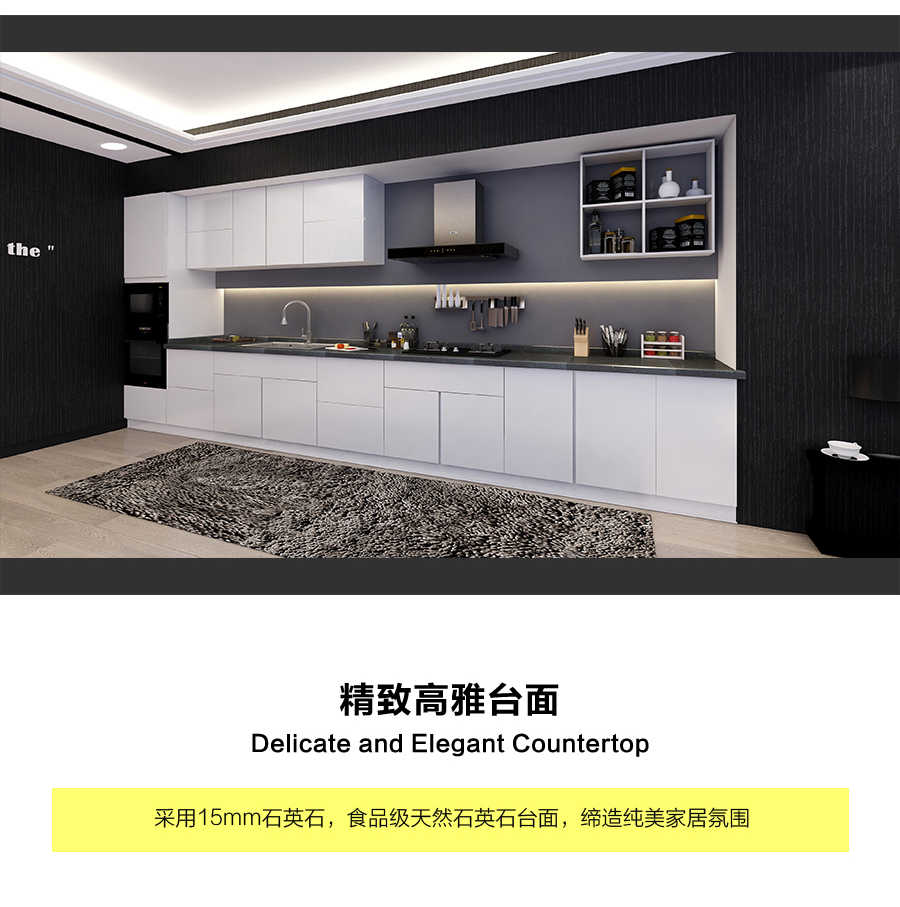 星空梵高定制櫥柜 現代簡約整體定制櫥柜 石英石臺面定制櫥柜 雙飾面-顆?？酒?10定制櫥柜