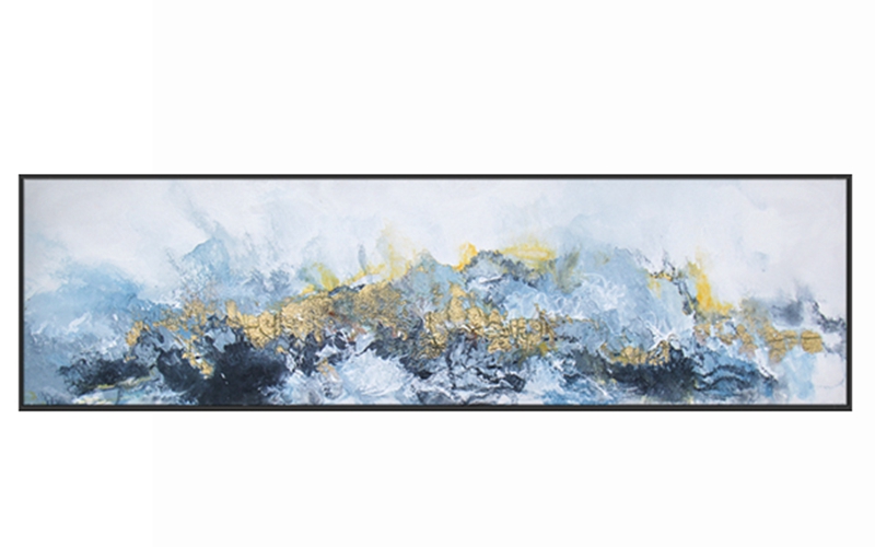 抽象客廳裝飾畫 臥室原創(chuàng)純手繪厚肌理畫 廚房環(huán)保PS框掛畫 遠山黃葉