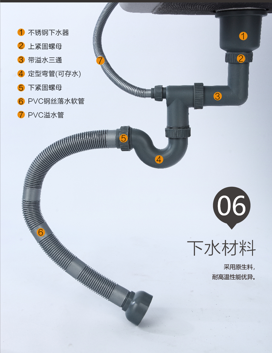 GOHGOH水槽 廚房單槽水槽 304不銹鋼加厚水槽 帶龍頭洗碗洗菜盆MT8048